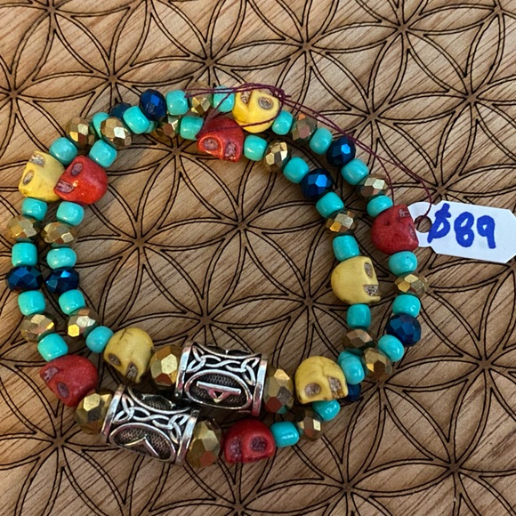 Handmade Mayan Runes matching bracelet set - Picture 5 of 6